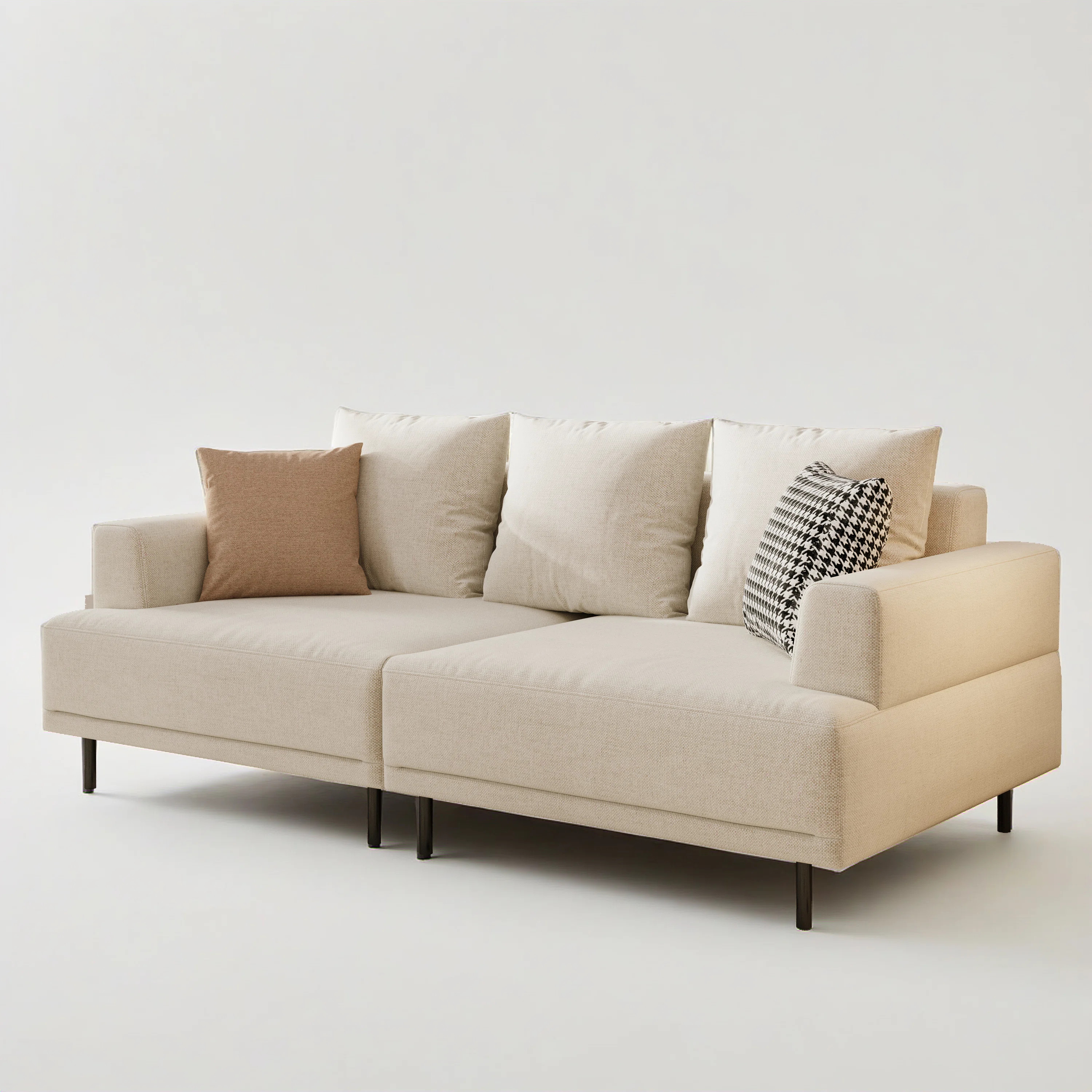 Modern Deep Seat Sofa With Pillows, High Legs, Comfortable Living Room Sofa, Apartment Sofa | Wayfair North America
