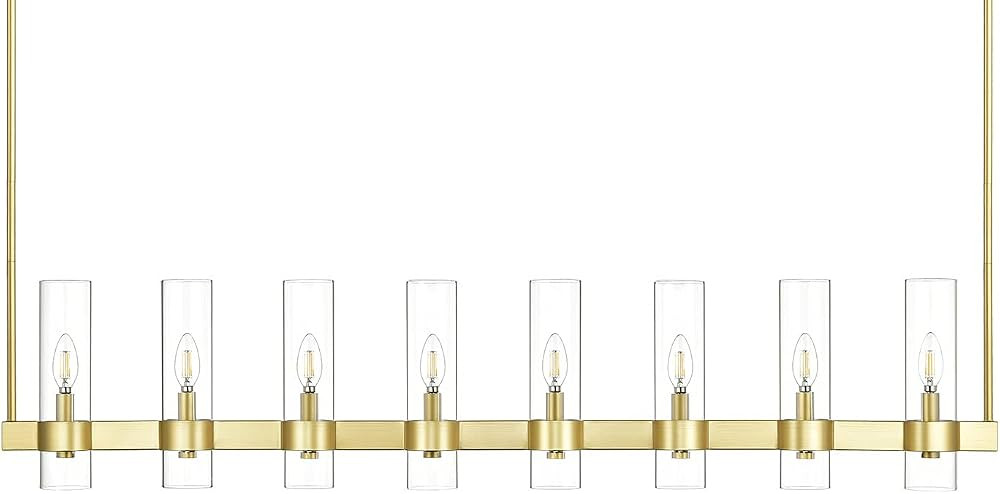 Linea di Liara Teramo Satin Brass Kitchen Island Lighting - Modern Farmhouse Rectangle Dining Roo... | Amazon (US)
