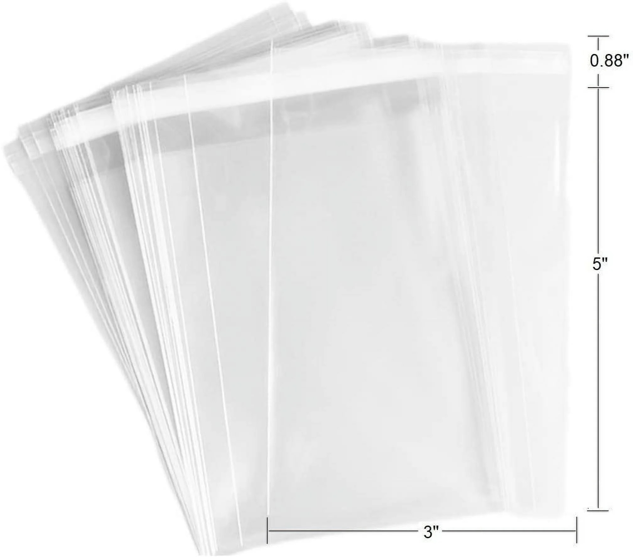 3" x 5" 76.2 x 127mm - 100 Pcs 3x 5 2Mil Clear Flat Cello / 7.6cm x 13cm Cellophane Bags Good for... | Walmart (US)