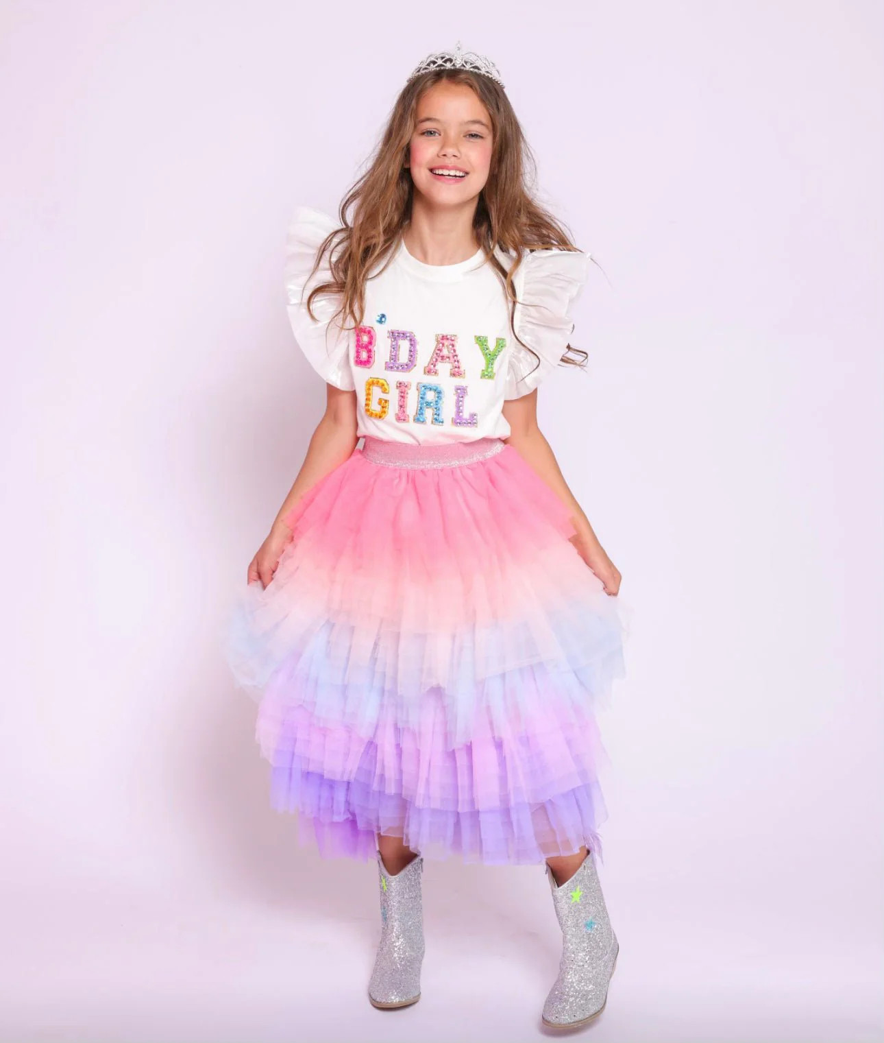Birthday Girl Gem Ruffle Shirt | Lola + The Boys