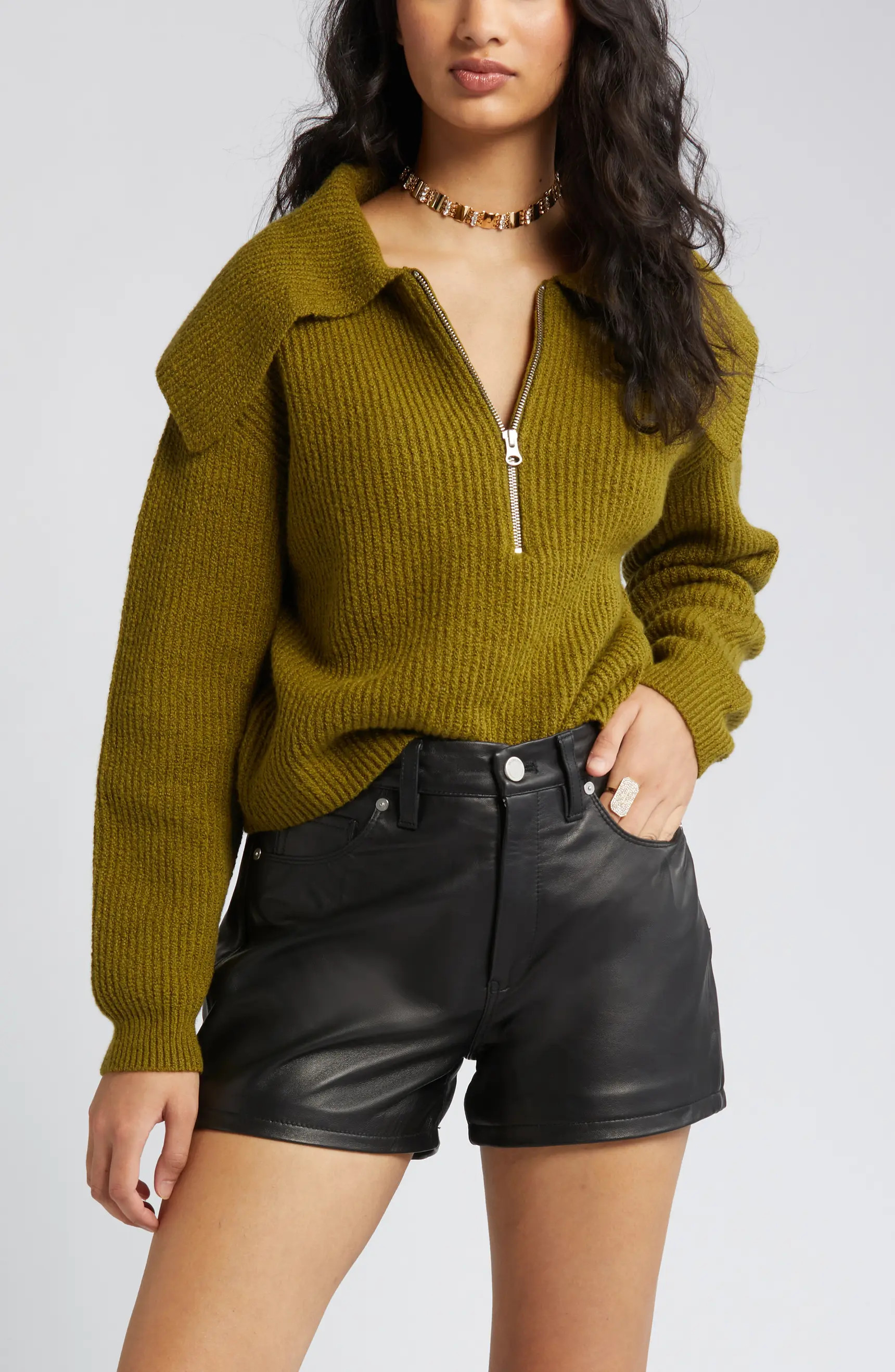 Rib Half Zip Sweater | Nordstrom