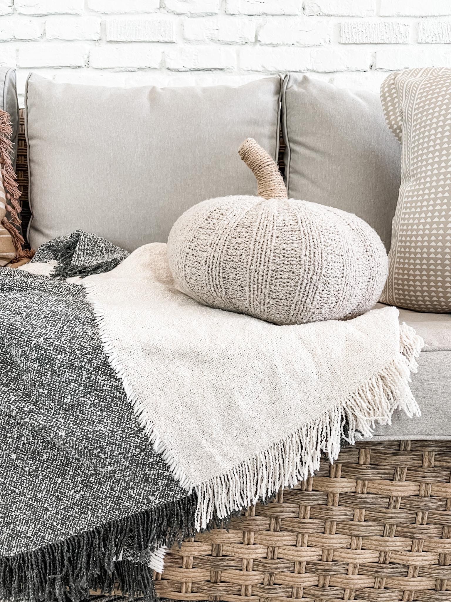 Comfy fall spot on my outdoor sofa! 

#upholsteredpumpkin #outdoorblanket #outdoorsofa #outdoorfurniture

#LTKhome #LTKstyletip #LTKSeasonal