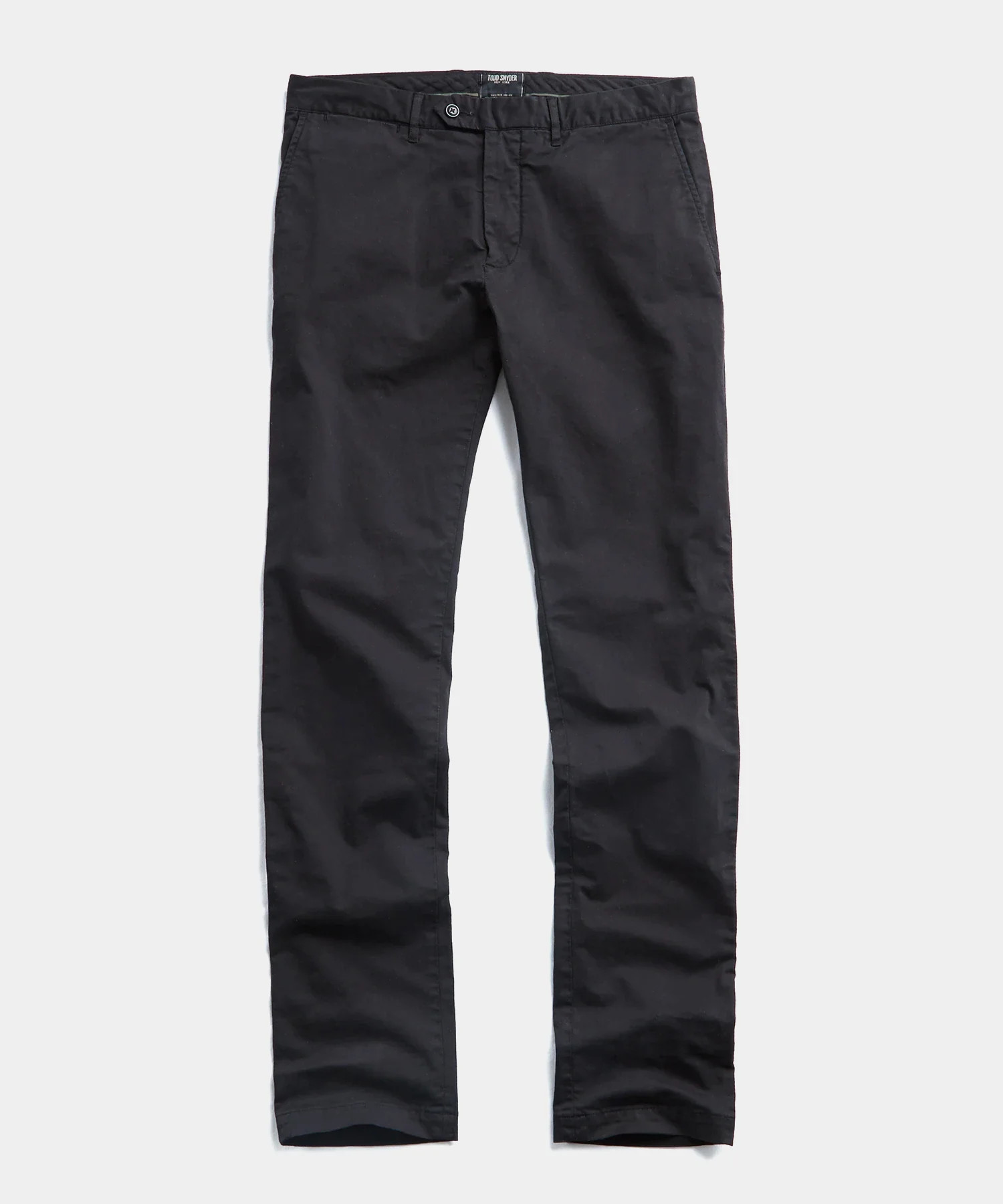Slim Fit Tab Front Stretch Chino in Black | Todd Snyder