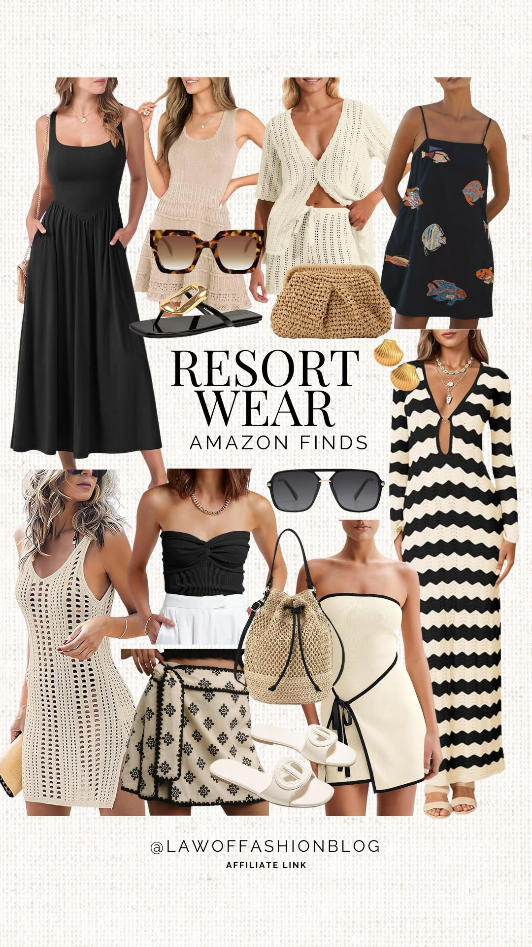 Neutral resort wear finds from Amazon! 🐚 

Vacation style, beach, cruise, warm weather outfit inspo, spring, summer, coverups, crochet, black, beige, two piece set, maxi dress, mini dress, look for less chic find, affordable Amazon fashion.
 

 #LTKootd #LTKFindsUnder50 #LTKTravel