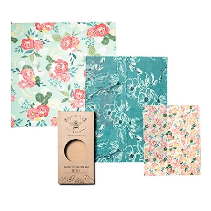 Beeswax Wrap Reusable Food Wraps by Lilybee | Sustainable Zero Waste Bees Wax Food Wrappers | Biodeg | Amazon (US)