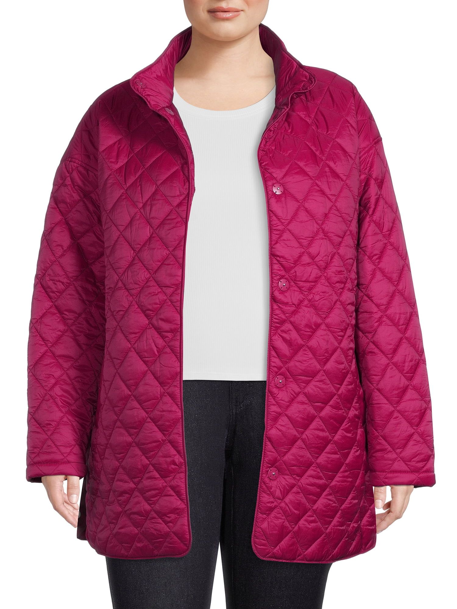 Time and Tru Women's and Plus Quilted Barn Coat | Walmart (US)