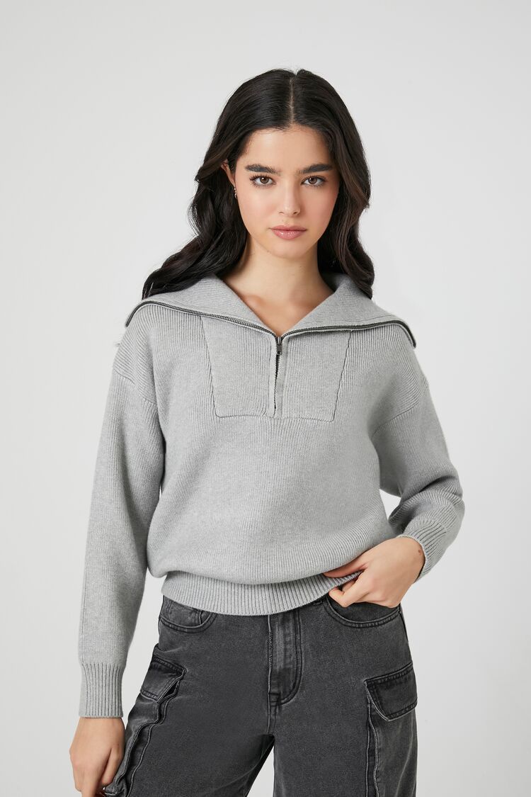 Drop-Sleeve Half-Zip Sweater | Forever 21 (US)