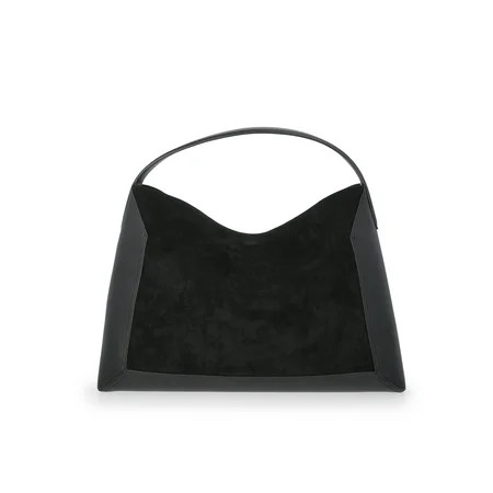 Scoop Women's Faux Suede Hobo Tote Bag, Black | Walmart (US)