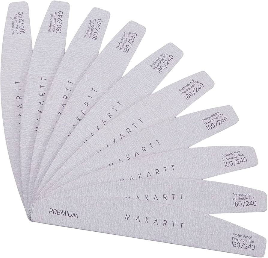 Makartt Nail Files: 180/240 Grit Emery Boards for Nails, 10pcs Professional Dual-Sided Fingernail... | Amazon (US)