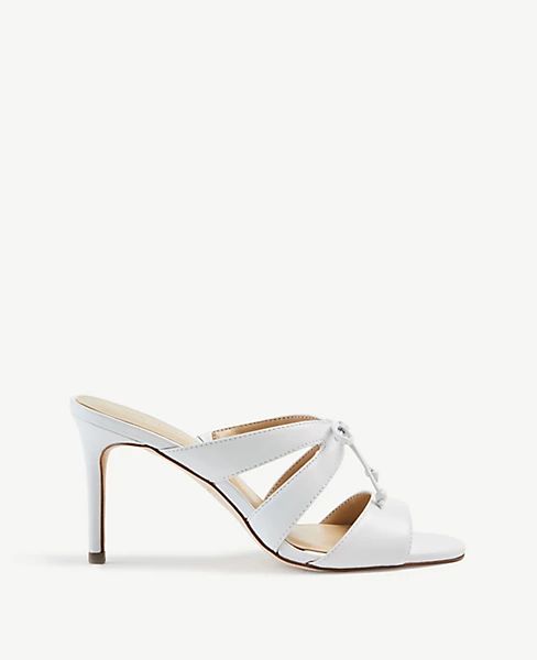 Mathilda Bow Heeled Leather Sandals | Ann Taylor | Ann Taylor (US)