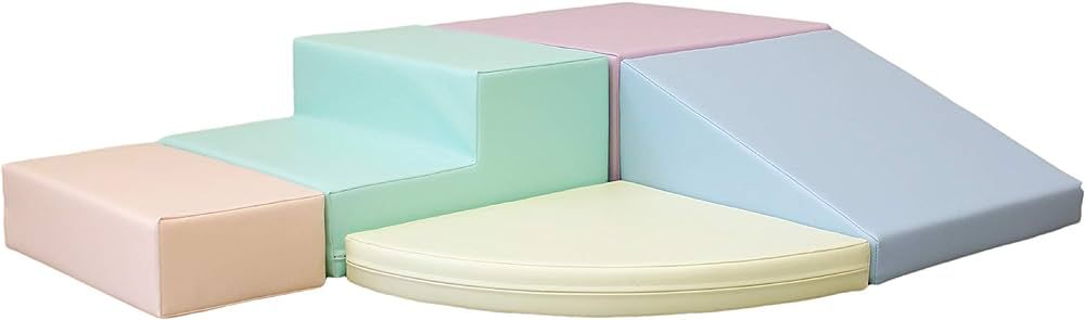 IGLU Set 6 Pastel Soft Play Forms, Large Foam Blocks, Baby Slide, Indoor Climbing Toys for Toddle... | Amazon (US)