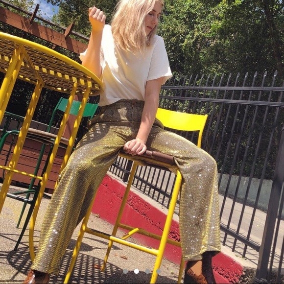 Sans Souci Gold Glitter Pants | Poshmark