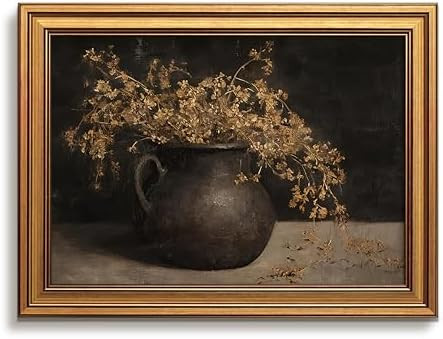 Vintage Gold Framed Wall Art, Floral Moody Wall Decor, Rustic Antique Canvas Prints, French Count... | Amazon (US)