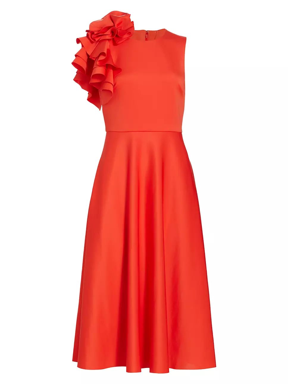 Ruffled Shoulder Midi-Dress | Saks Fifth Avenue