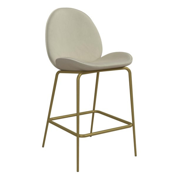 CosmoLiving by Cosmopolitan Astor Upholstered Counter Stool, Ivory Velvet - Walmart.com | Walmart (US)