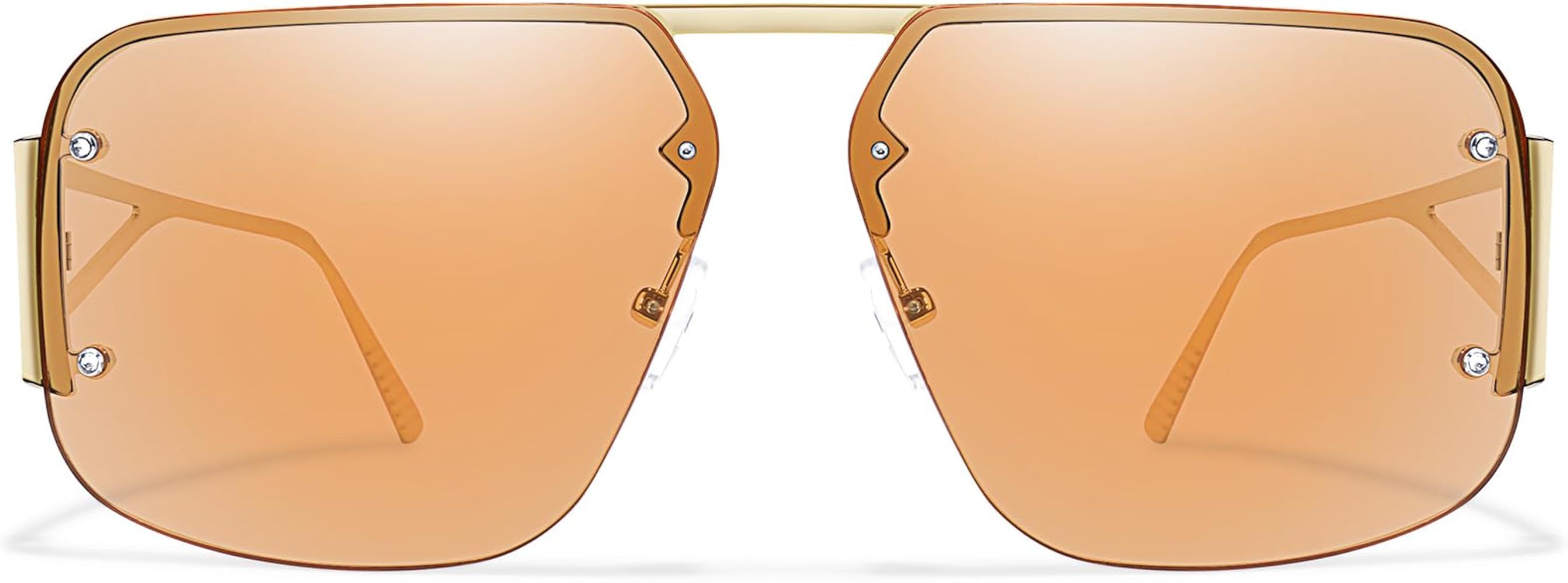 BOTPOV Trendy Aviator Sunglasses Men Women Retro Rimless Metal Frame Shades Lentes De Sol Para Mu... | Amazon (US)