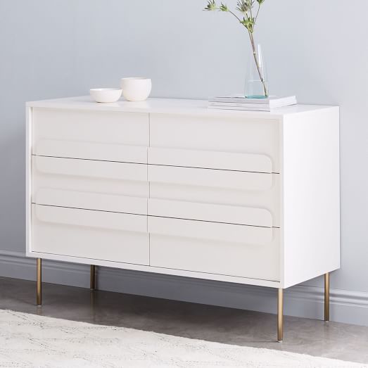 Gemini 6-Drawer Dresser - White Lacquer | West Elm (US)