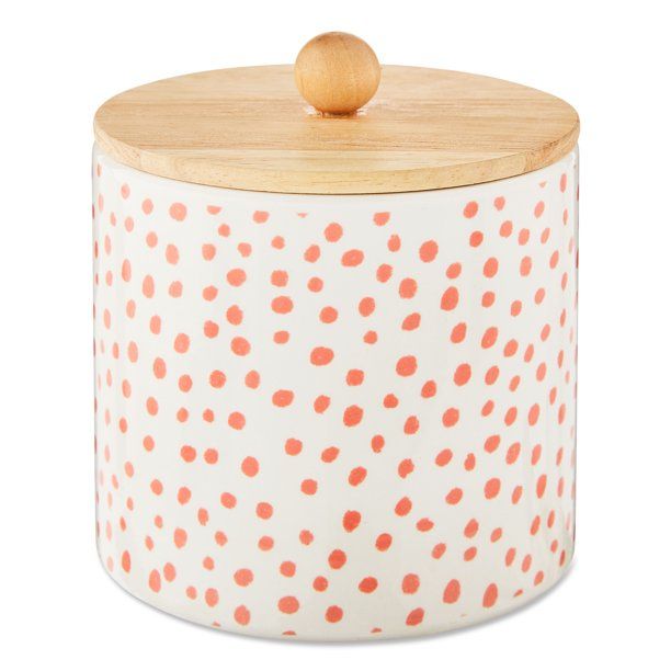 Way To Celebrate Orange Dot Ceramic Jar, 5" | Walmart (US)