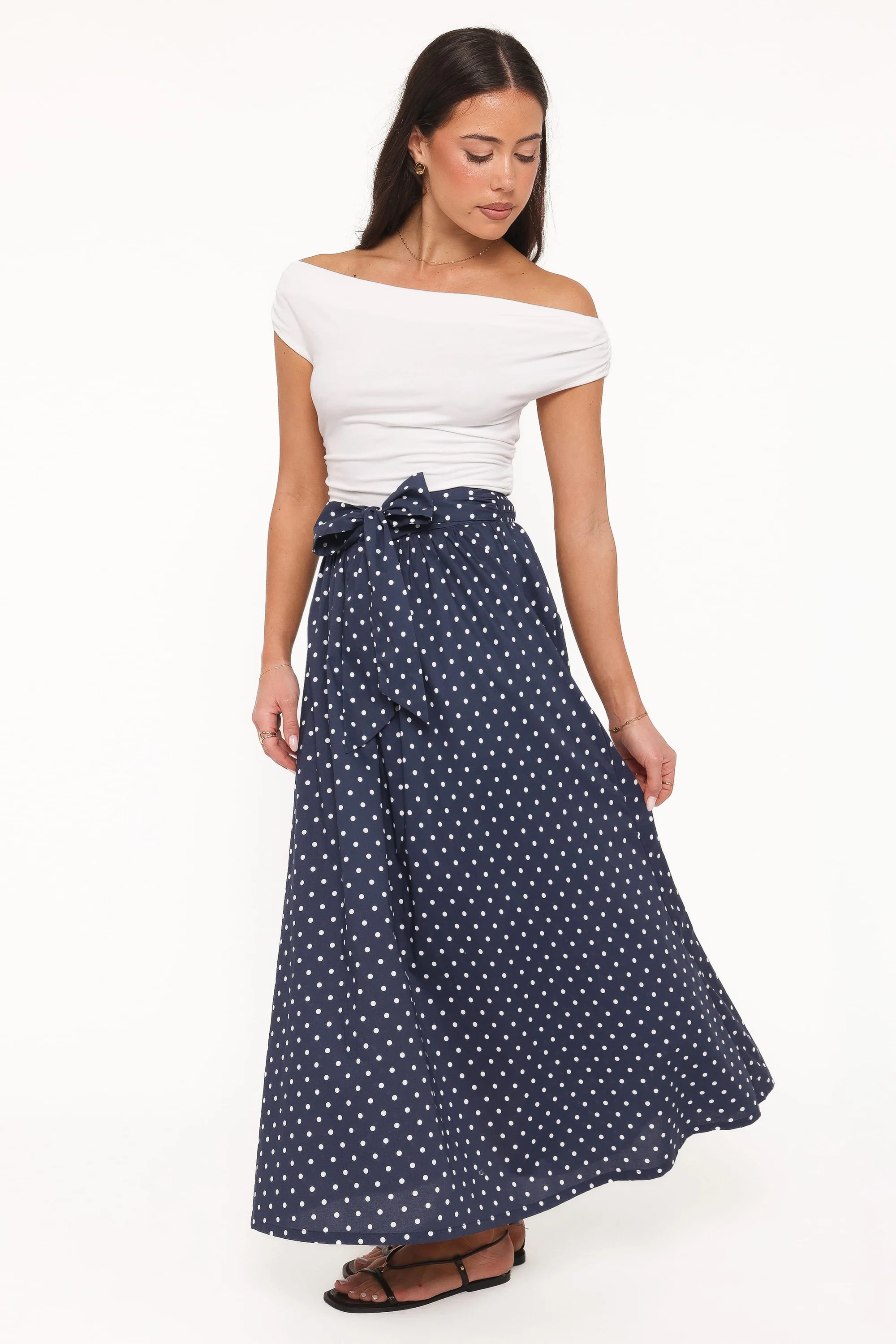 Paula Tie Waist Maxi Skirt - Navy | Petal & Pup (US)