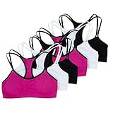 Fruit of the Loom Big Girl's Cotton Spaghetti Strap Sport Bra 6 Pack (Pack of 6) Bra, 2 Passion Frui | Amazon (US)