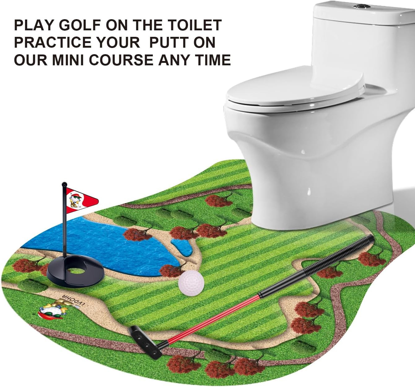 GOODLYSPORTS Toilet Golf, Mini Golf Game - Gag Gifts Funny Adult - Dad Gifts from Daughter, Funny... | Amazon (US)