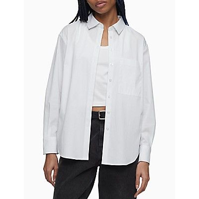 Poplin Boyfriend Fit Button-Down Shirt | Calvin Klein | Calvin Klein (US)