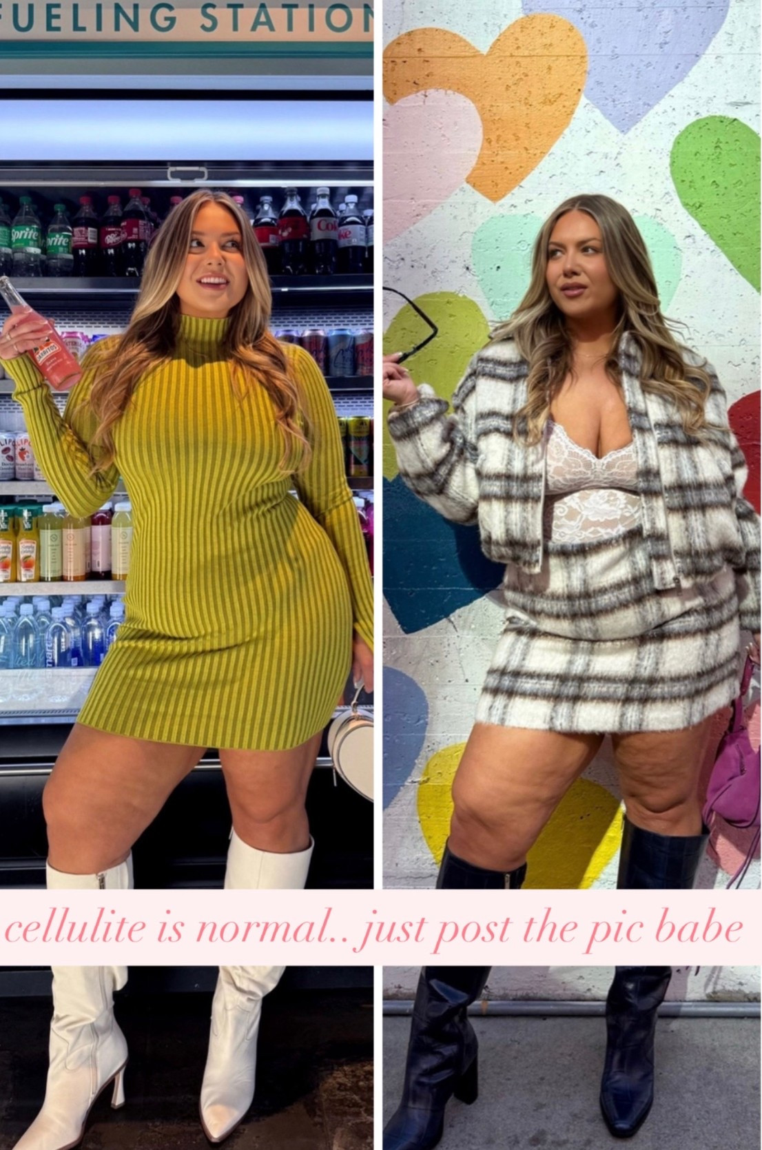 Comparison is the thief of joy. I could’ve posted the picture on the left where my thighs look toned and smooth and I bet someone out there would shame themselves for their thighs not looking like mine. But I’m also not afraid to post the picture on the right because it’s realistic, and I still think I look beautiful and sexy. Don’t be afraid to post the cellulite. 

Xo 

#bodypositive #freethecellulite #curvy #plussize 