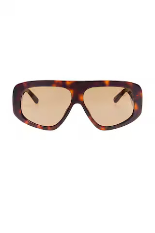 THE ATTICO Milano Sunglasses in T-shell, Yellow Gold, & Brown from Revolve.com | Revolve Clothing (Global)