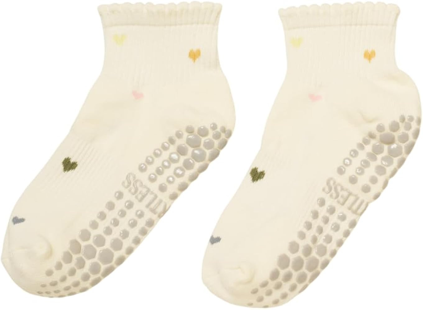 Shapes Studio Cropped Crew Grip Socks, Cutest Fruits Pilates Socks, Ruffle socks, Non-Slip, Barre... | Amazon (US)