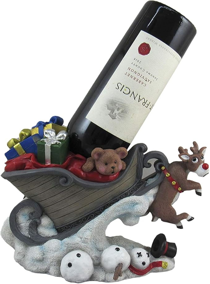 World of Wonders Night Before Christmas Reindeer Sleigh Wine Bottle Holder | Christmas Decoration... | Amazon (US)