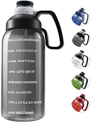 64 OZ Water Bottle with Straw, Motivational Half Gallon Water Bottles with Times to Drink, BPA Free  | Amazon (US)