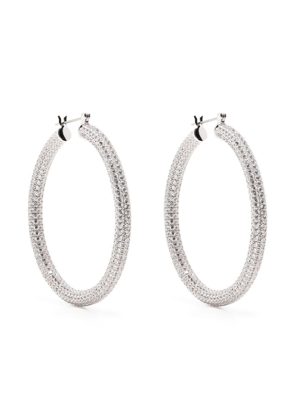 Luv Aj large rhinestone hoop earrings - Silver | Farfetch Global