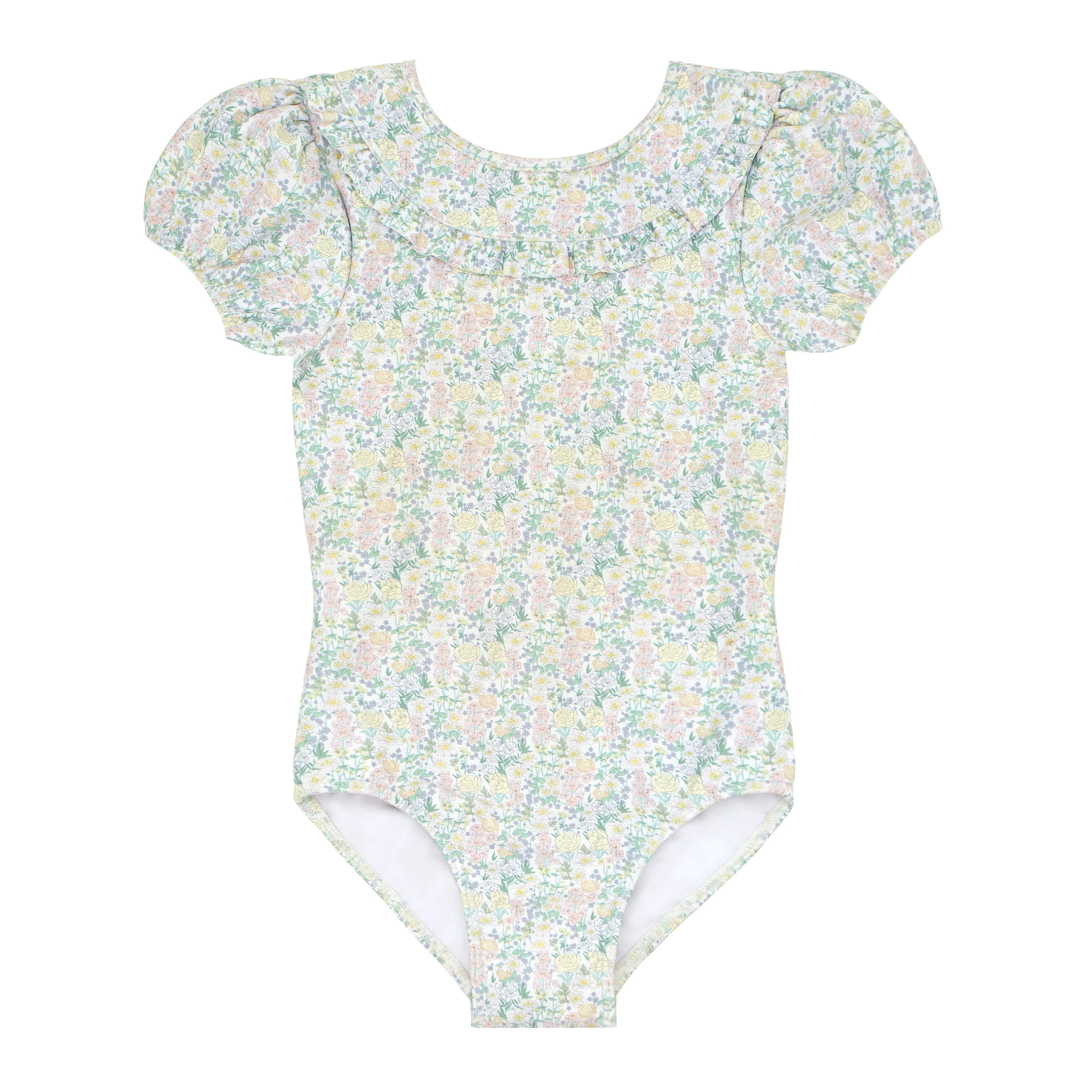 girls wildflower bouquet puff sleeve one piece | minnow swim | minnow