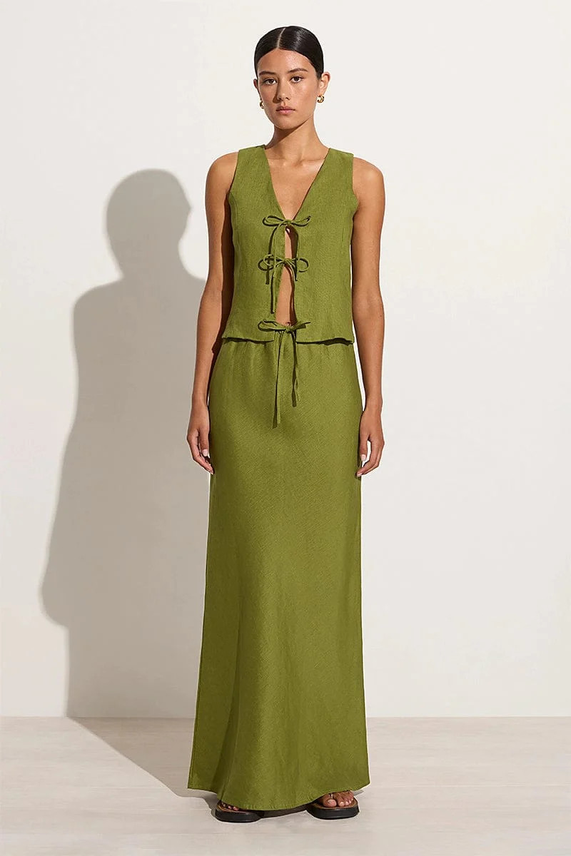 Cataline Skirt Palm Green | Faithfull (AU)