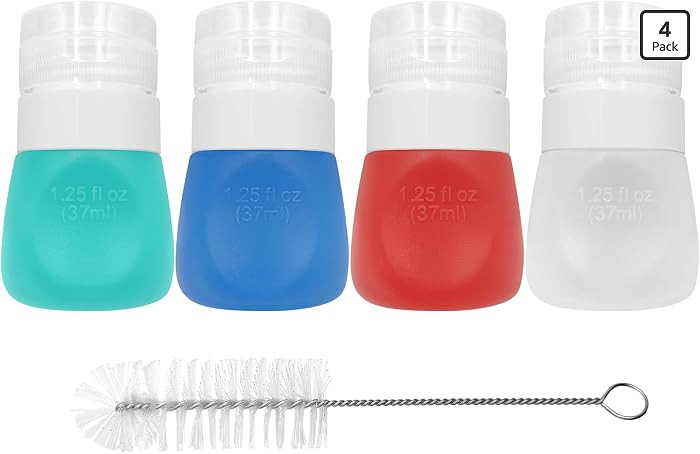 Squeeze Bottle Salad Dressing Container with Cleaning Brush, Dressing to Go for Lunch and Travel,... | Amazon (US)