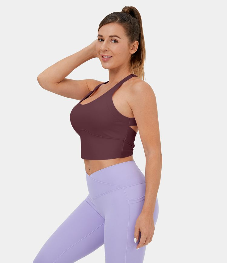 Women’s Cloudful™ Fabric Backless Cut Out Twisted Cropped Yoga Tank Top - HALARA | HALARA