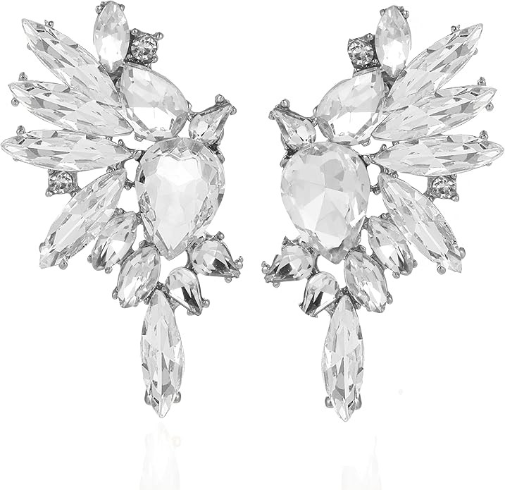 Vintage Rhinestone Statement Earrings for Women Fashion Bling Colorful Crystal Cluster Drop Dangl... | Amazon (US)