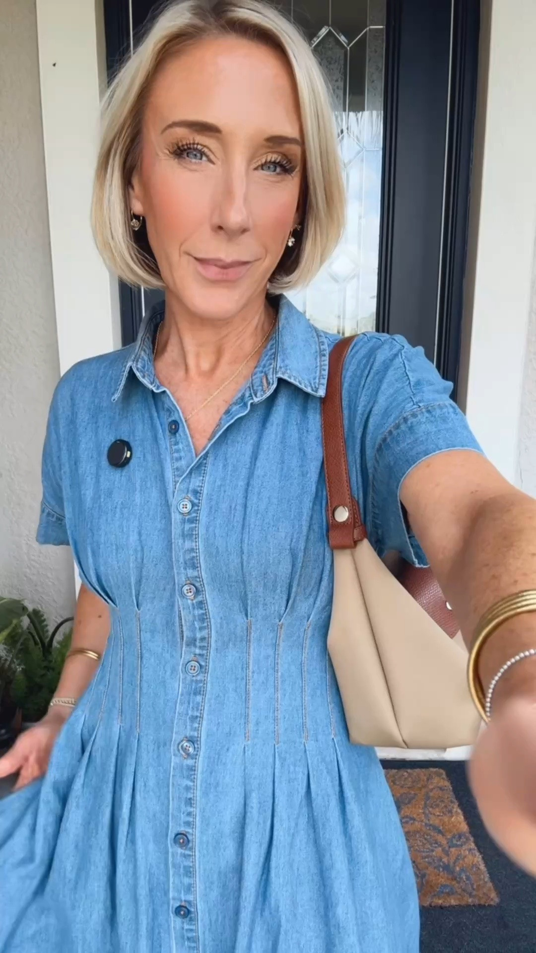 My ootd for taking the kids to their yearly check up:
• denim dress - size XS. 
• sandals - tts. 
• purse - convertible!

#LTKootd #LTKOver40 #LTKSeasonal
