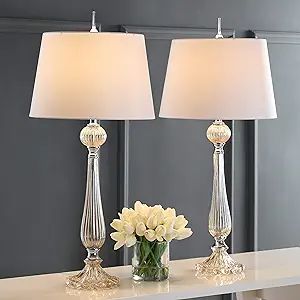 JONATHAN Y JYL2067A-SET2 Set of 2 Table Lamps Chloe 32.5" Glass LED Table Lamp Traditional French... | Amazon (US)