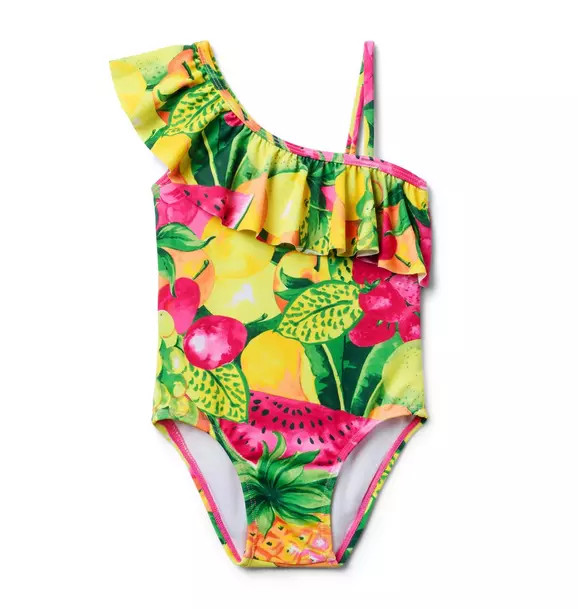 Recycled Fruit Ruffle Shoulder Swimsuit | Janie and Jack