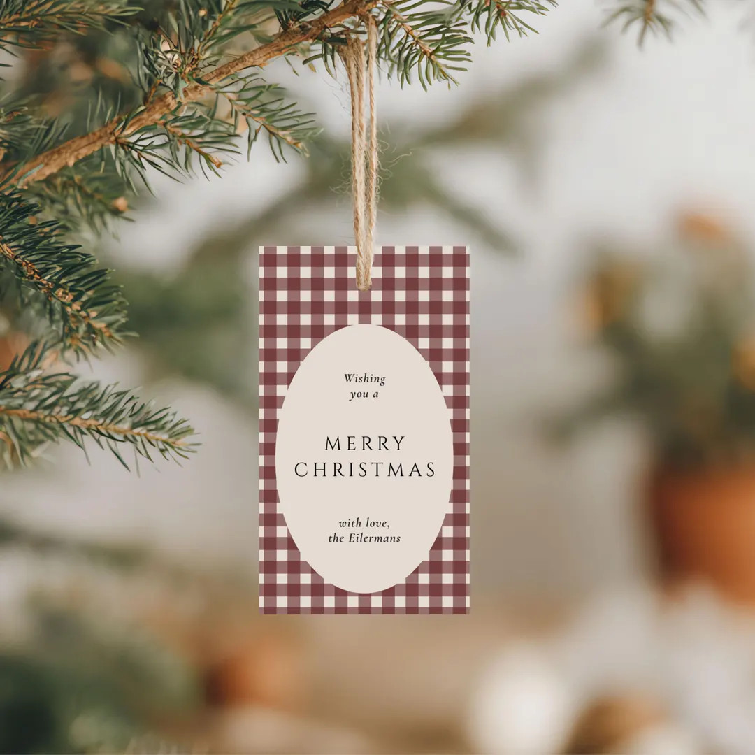 Gingham Christmas Gift Tags | Customizable Printable Tags (PDF) - Etsy | Etsy (US)