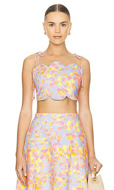 AMUR Dia Tie Scallop Top in Painted Scaevola from Revolve.com | Revolve Clothing (Global)