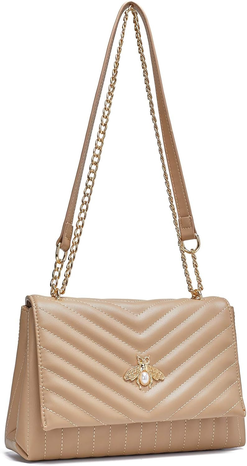 Small Crossbody Bags for Women Stylish Quilted Purses and Handbags with Double Chain Design | Amazon (US)