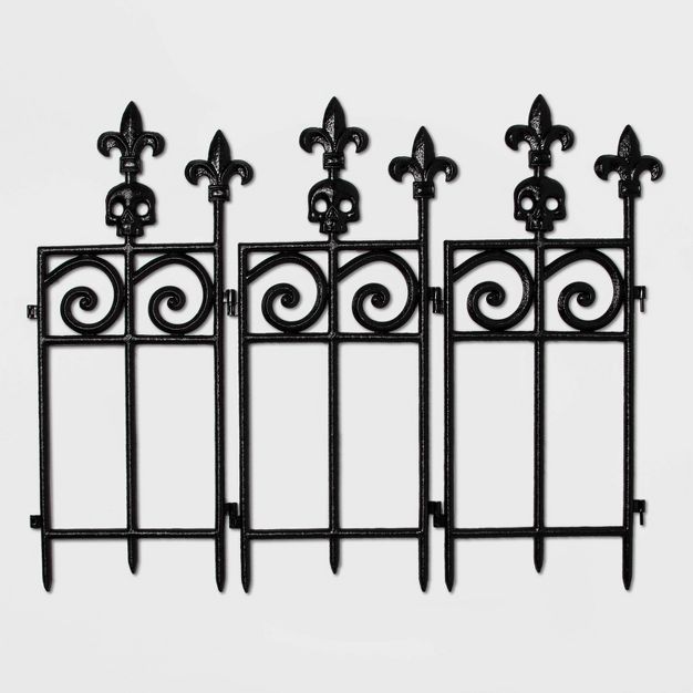 Skull Fence Black Halloween Decorative Prop - Hyde & EEK! Boutique™ | Target