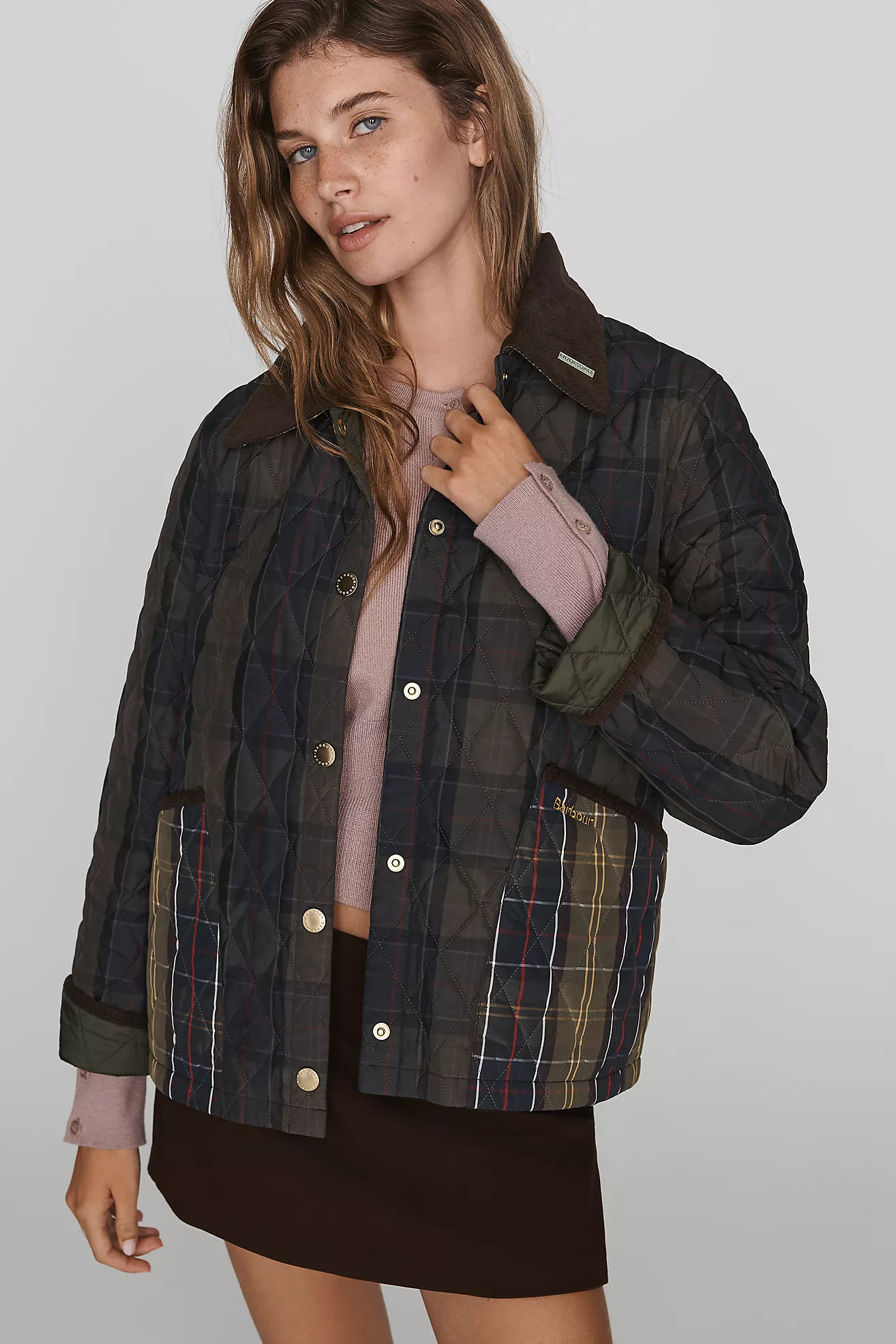 Barbour Tartan Reimagined Cropped Liddesdale Quilted Jacket | Anthropologie (US)