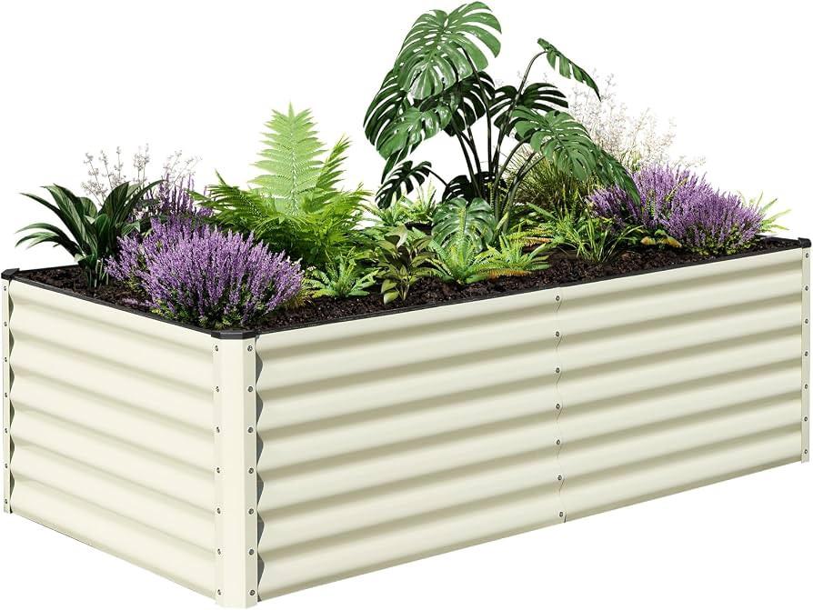 SnugNiture Galvanized Raised Garden Bed 8x4x2FT Outdoor Large Metal Planter Box Steel Kit for Pla... | Amazon (US)