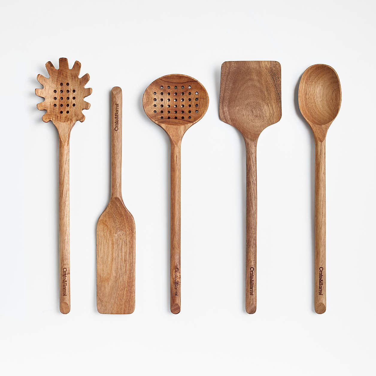 Crate & Barrel Acacia Utensils, Set of 5 + Reviews | Crate & Barrel | Crate & Barrel