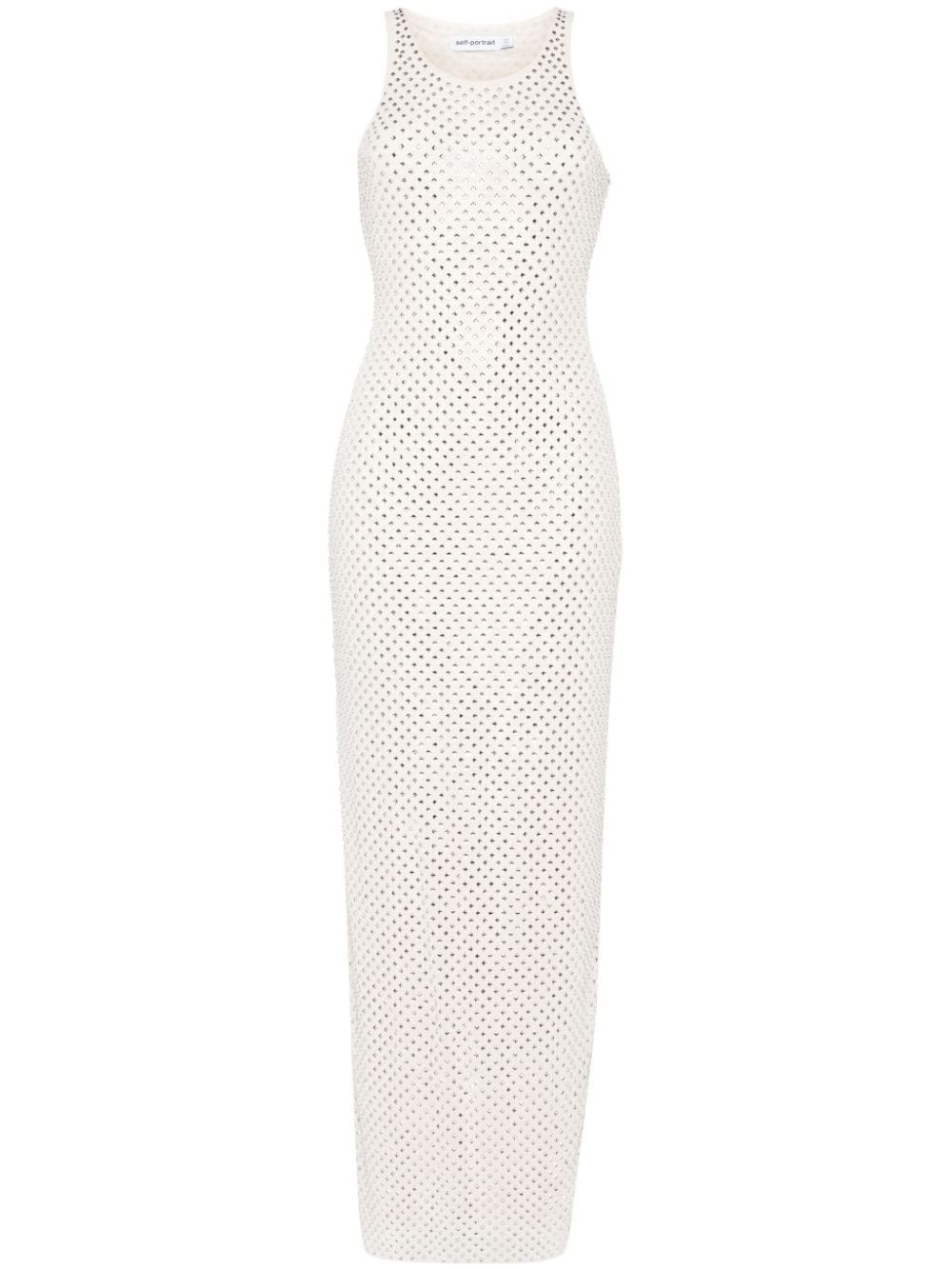Self-Portrait rhinestoned sleeveless maxi dress - Neutrals | Farfetch Global