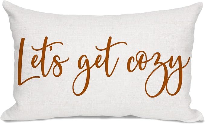 Fall Pillow Cover 12x20 Let It Cozy Throw Pillow Case Cushion Cover Thanksgiving Autumn Decor for... | Amazon (US)