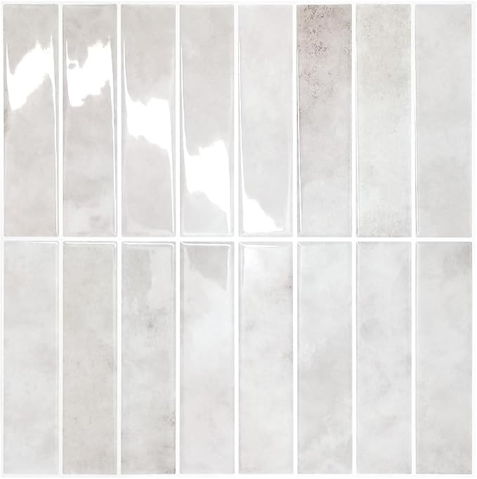 Alwayspon 10 Sheets 12" x12inch Beige 3D Vinyl Backsplash Tiles, Self-Adhesive Peel and Stick Wal... | Amazon (US)